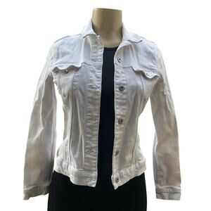 Tommy Hilfiger Women’s White Denim Jacket Classic Trucker Size 4